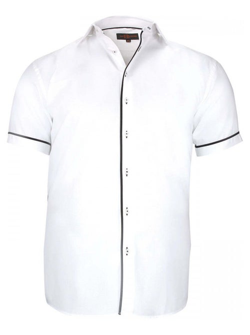 Chemise homme grande taille unie avec liseré coupe droite FINTURA Doublissimo Blanc , 53,54 6XL - Kiabi