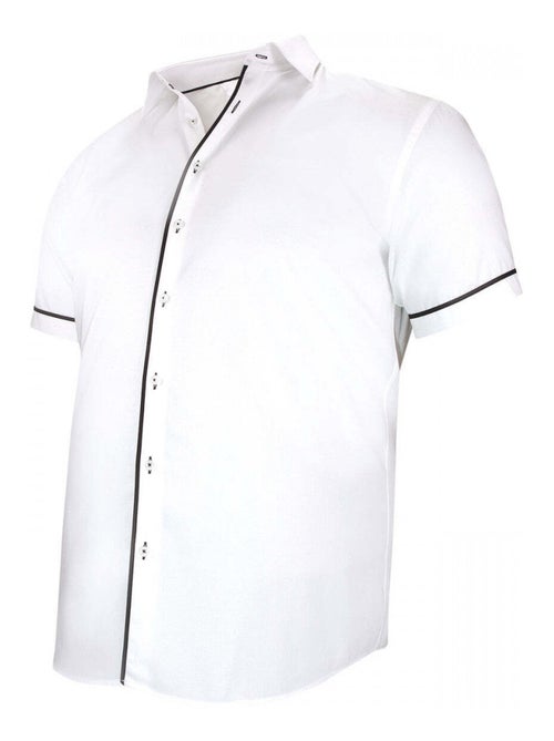 Chemise homme grande taille unie avec liseré coupe droite FINTURA Doublissimo Blanc , 53,54 6XL - Kiabi