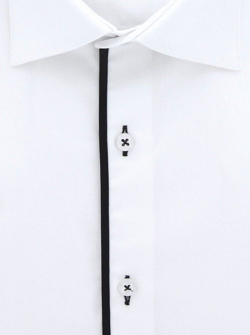 Chemise homme grande taille unie avec liseré coupe droite FINTURA Doublissimo Blanc , 53,54 6XL - Kiabi