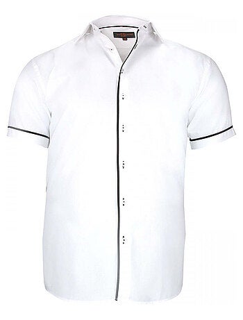 Chemise homme grande taille unie avec liseré coupe droite FINTURA Doublissimo