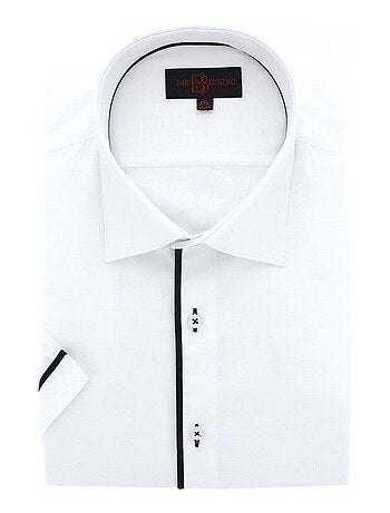 Chemise homme grande taille unie avec liseré coupe droite FINTURA Doublissimo