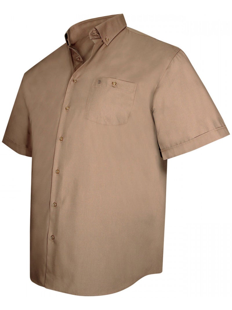 Chemise homme grande taille unie coupe droite BASIC Doublissimo Marron - Kiabi