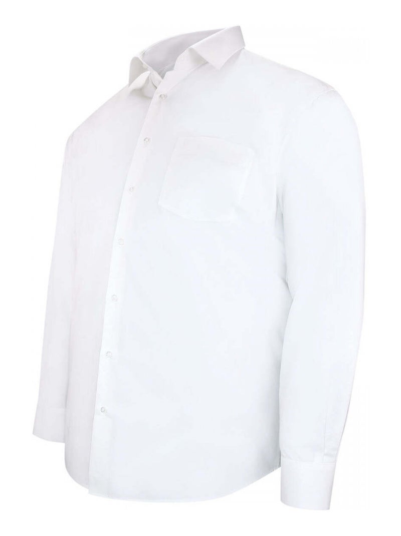 Chemise homme grande taille unie coupe droite LISIO Doublissimo Blanc , 45,46 2XL Blanc - Kiabi