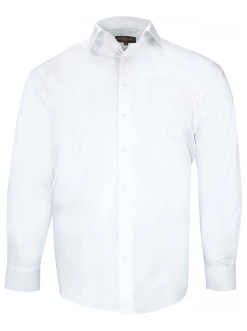 Chemise homme grande taille unie coupe droite LISIO Doublissimo Blanc , Blanc , 45,46 2XL - Kiabi