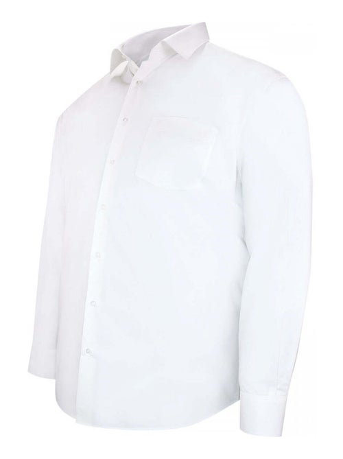 Chemise homme grande taille unie coupe droite LISIO Doublissimo Blanc , Blanc , 45,46 2XL - Kiabi