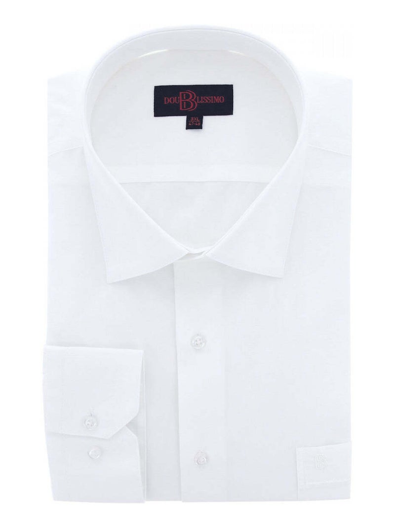 Chemise homme grande taille unie coupe droite LISIO Doublissimo Blanc , Blanc , 47,48 3XL Blanc Blanc - Kiabi