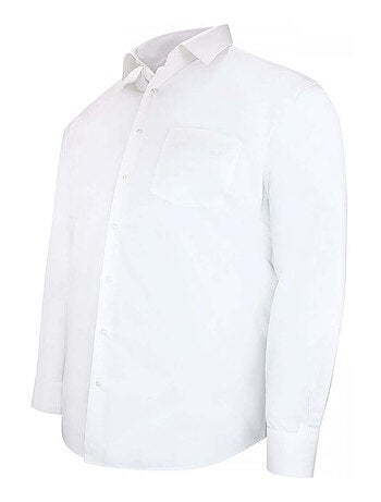 Chemise homme grande taille unie coupe droite LISIO Doublissimo Blanc , Blanc , 45,46 2XL