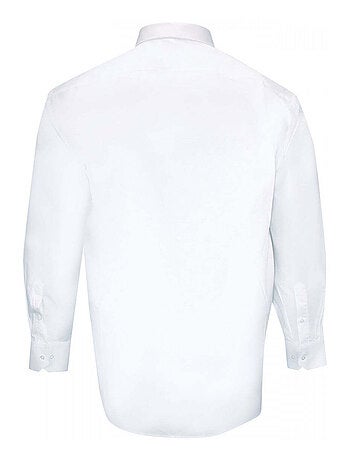 Chemise homme grande taille unie coupe droite LISIO Doublissimo Blanc , Blanc , 45,46 2XL