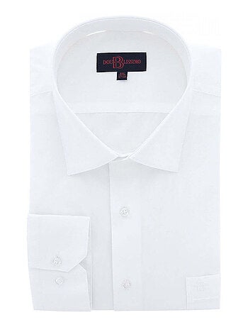 Chemise homme grande taille unie coupe droite LISIO Doublissimo Blanc , Blanc , 45,46 2XL