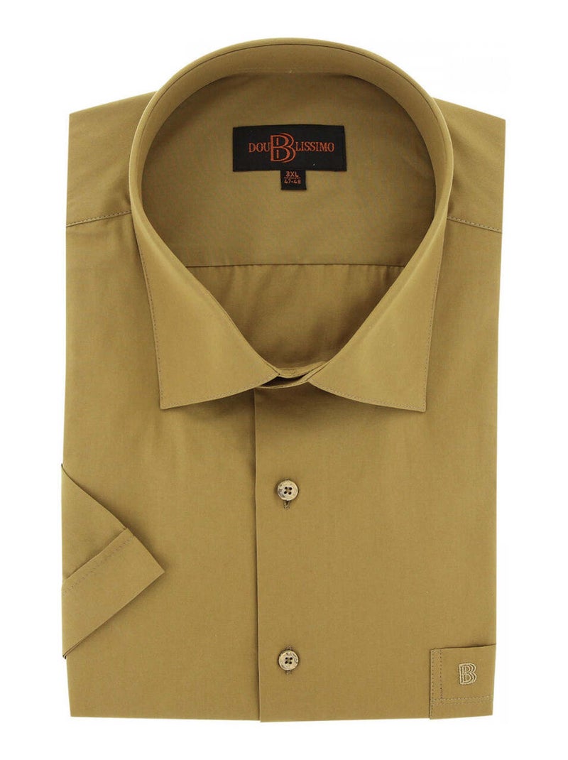 Chemise homme grande taille unie coupe droite PRIMINO Doublissimo Taupe , 45,46 2XL Marron clair - Kiabi