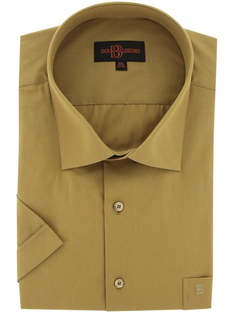 Chemise homme grande taille unie coupe droite PRIMINO Doublissimo Vert kaki , 45,46 2XL Vert kaki - Kiabi