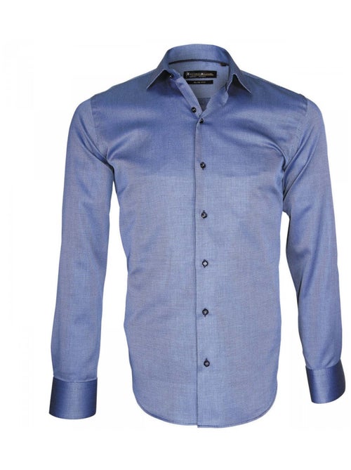 Chemise homme haut de gamme coupe cintrée BIAGI Emporio balzani Bleu moyen , 45 - Kiabi