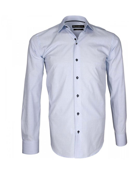 Chemise homme haut de gamme coupe cintrée BIAGI Emporio balzani Bleu moyen , 45 - Kiabi