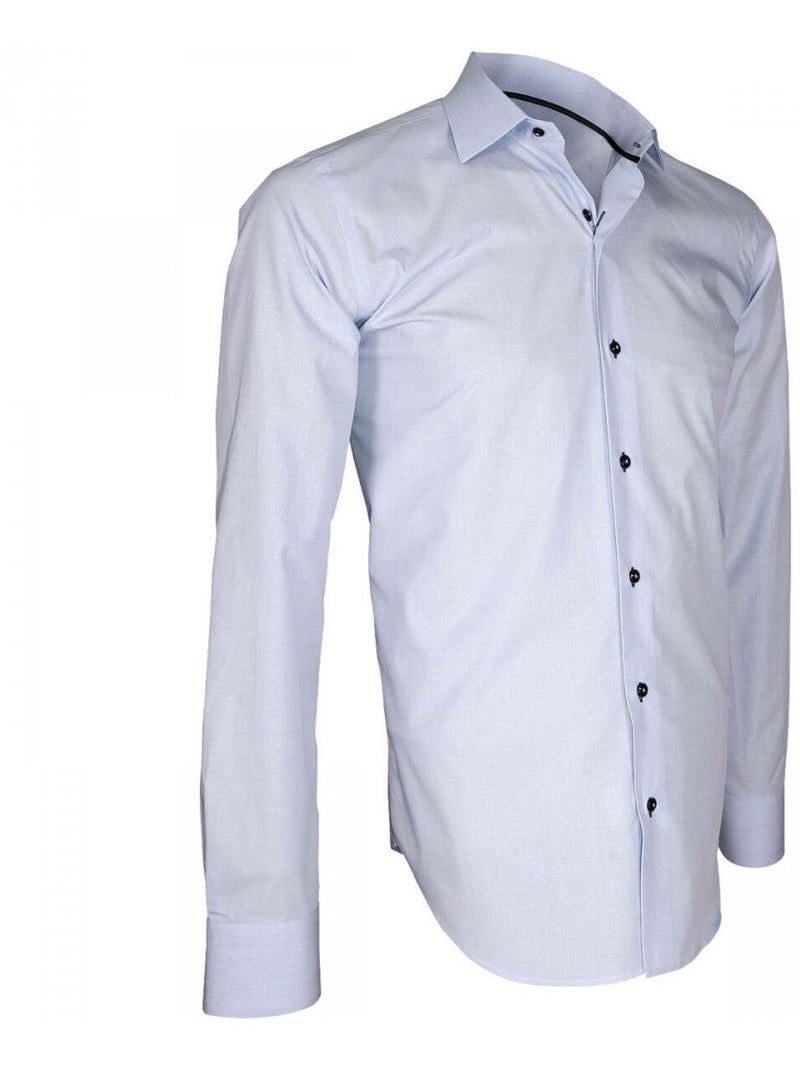 Chemise homme haut de gamme coupe cintrée BIAGI Emporio balzani Bleu moyen , 45 Bleu méditerranée - Kiabi