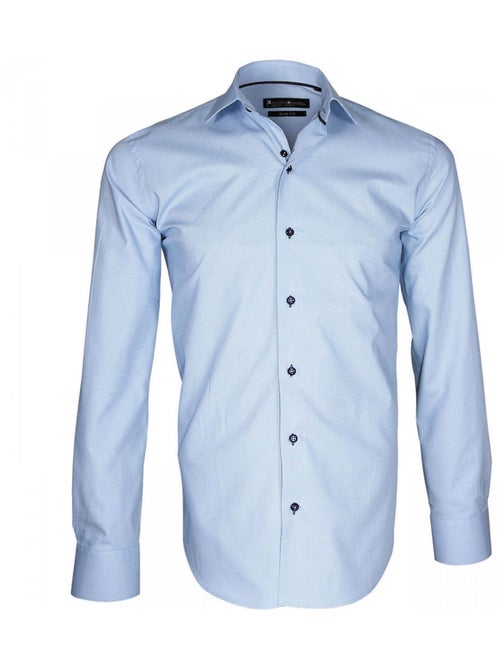 Chemise homme haut de gamme coupe cintrée BIAGI Emporio balzani Bleu moyen , 45 - Kiabi