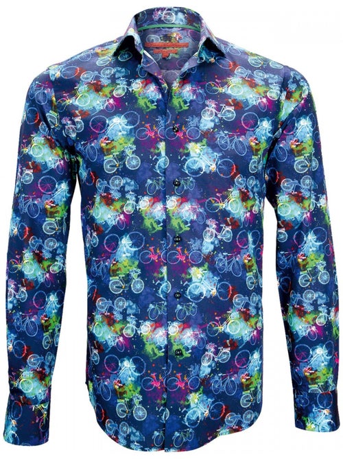 Chemise homme imprimée coupe cintrée BICYCLE Andrew Mac Allister - Kiabi Chemise homme imprimée coupe cintrée BICYCLE Andrew Mac Allister - Kiabi