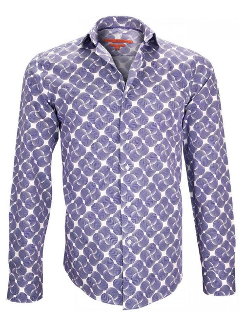 Chemise homme imprimée coupe cintrée DIXXON Andrew Mac Allister Parme , 42 - Kiabi