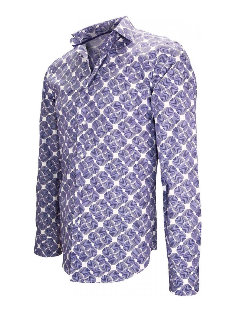 Chemise homme imprimée coupe cintrée DIXXON Andrew Mac Allister Parme - Kiabi