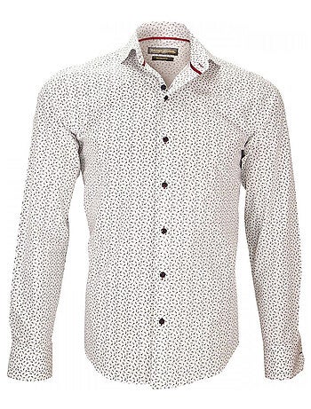 Chemise homme imprimée coupe cintrée FIORI Emporio balzani Bleu , Rouge , 42