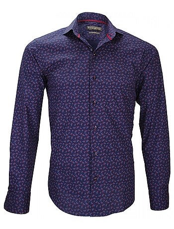Chemise homme imprimée coupe cintrée FIORI Emporio balzani Bleu , Rouge , 42