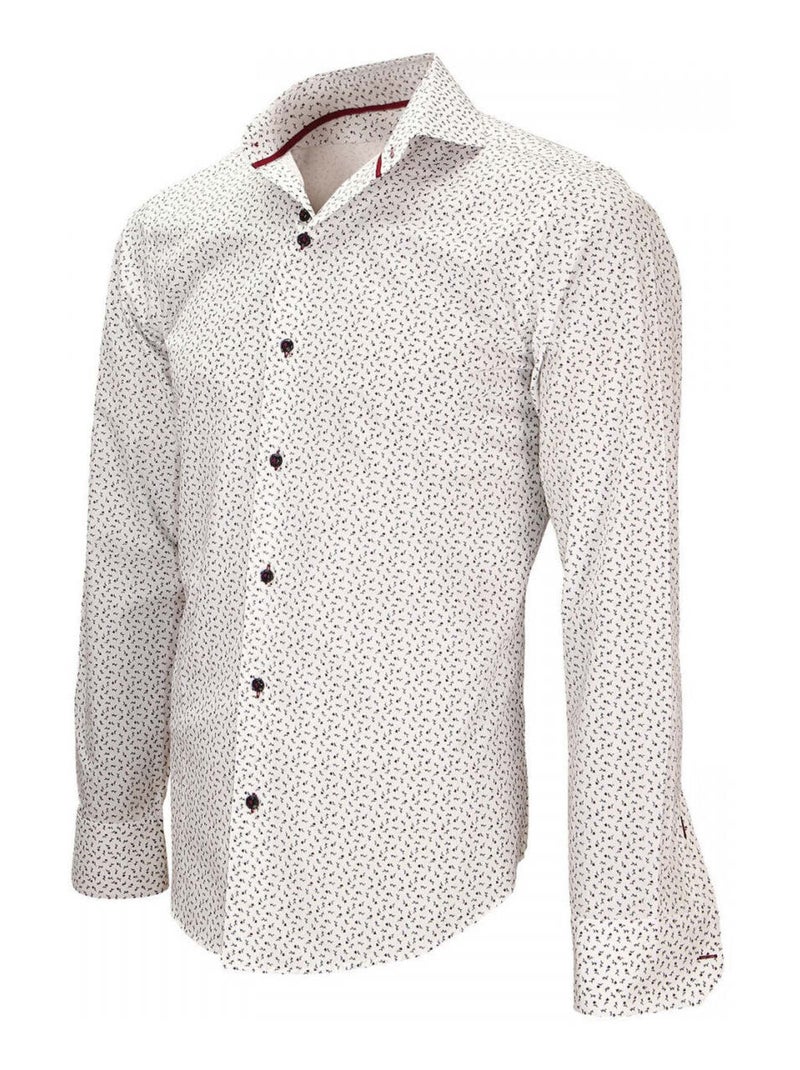 Chemise homme imprimée coupe cintrée FIORI Emporio balzani Blanc , Bleu ciel , 42 Blanc Bleu ciel - Kiabi