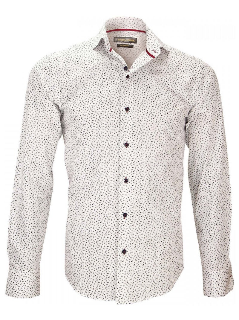 Chemise homme imprimée coupe cintrée FIORI Emporio balzani Blanc - Kiabi