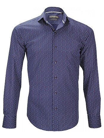 Chemise homme imprimée coupe cintrée FIORI Emporio balzani Bleu , Rouge , 42