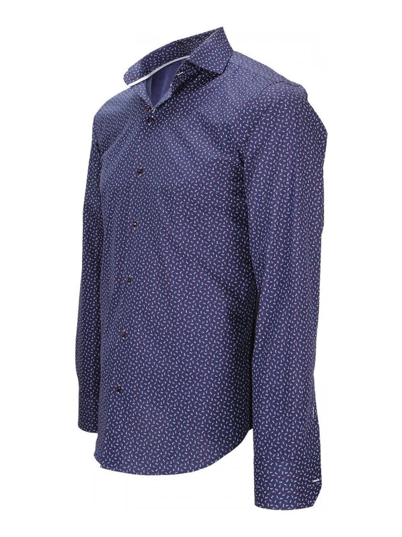 Chemise homme imprimée coupe cintrée FIORI Emporio balzani Bleu marine , 39 Bleu marine - Kiabi