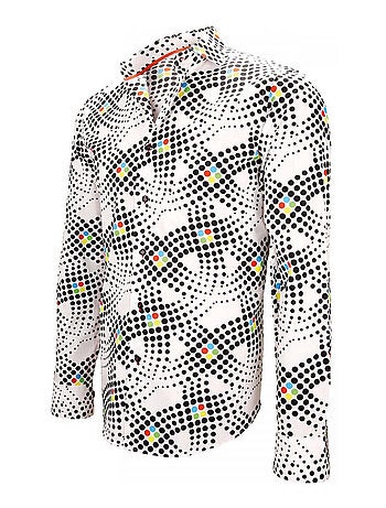 Chemise homme imprimée coupe cintrée GINGER Andrew Mac Allister Blanc , 38