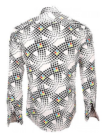 Chemise homme imprimée coupe cintrée GINGER Andrew Mac Allister Blanc , 38