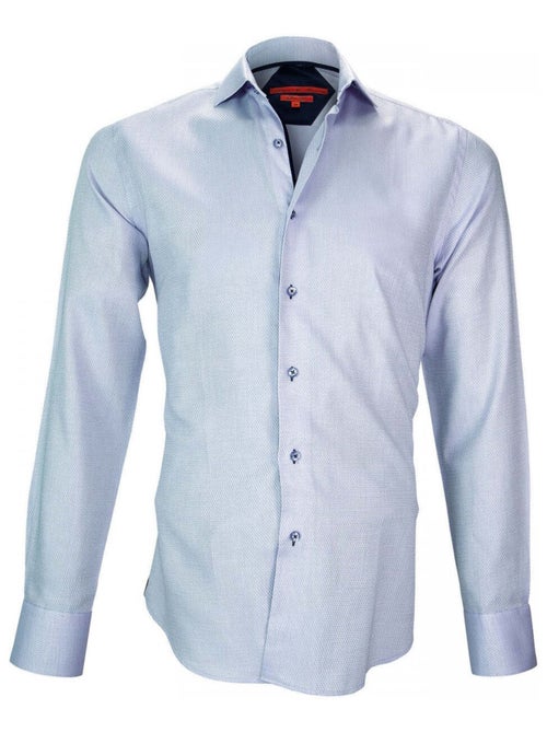 Chemise homme imprimée coupe cintrée GLASGOW Andrew Mac Allister Bleu , 44 - Kiabi