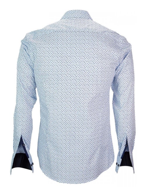Chemise homme imprimée coupe cintrée GLASGOW Andrew Mac Allister Bleu , Bleu , 38 - Kiabi