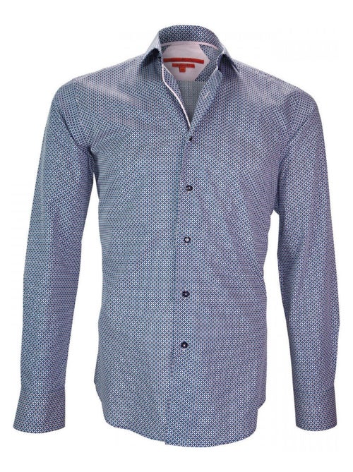 Chemise homme imprimée coupe cintrée GLASGOW Andrew Mac Allister Bleu , Bleu , 38 - Kiabi