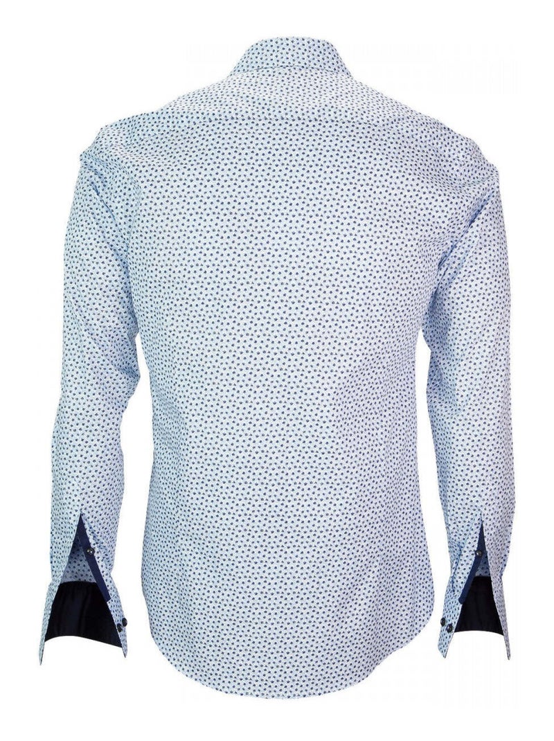 Chemise homme imprimée coupe cintrée GLASGOW Andrew Mac Allister Bleu , Bleu , 41 Bleu Bleu - Kiabi