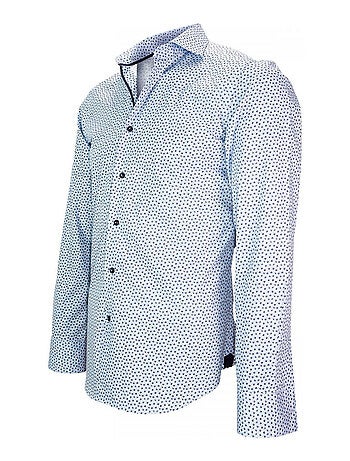 Chemise homme imprimée coupe cintrée GLASGOW Andrew Mac Allister Bleu , 44