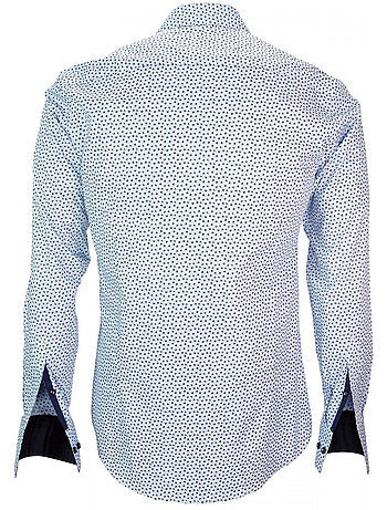 Chemise homme imprimée coupe cintrée GLASGOW Andrew Mac Allister Bleu , 44