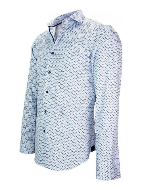 Chemise homme imprimée coupe cintrée GLASGOW Andrew Mac Allister Bleu , Orange , 38 - Kiabi