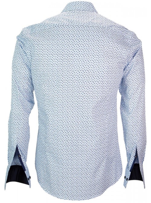 Chemise homme imprimée coupe cintrée GLASGOW Andrew Mac Allister Bleu , Orange , 38 - Kiabi