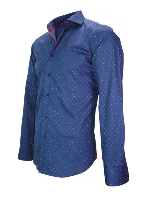 Chemise homme imprimée coupe cintrée GLASGOW Andrew Mac Allister Bleu , Rouge , 41 - Kiabi