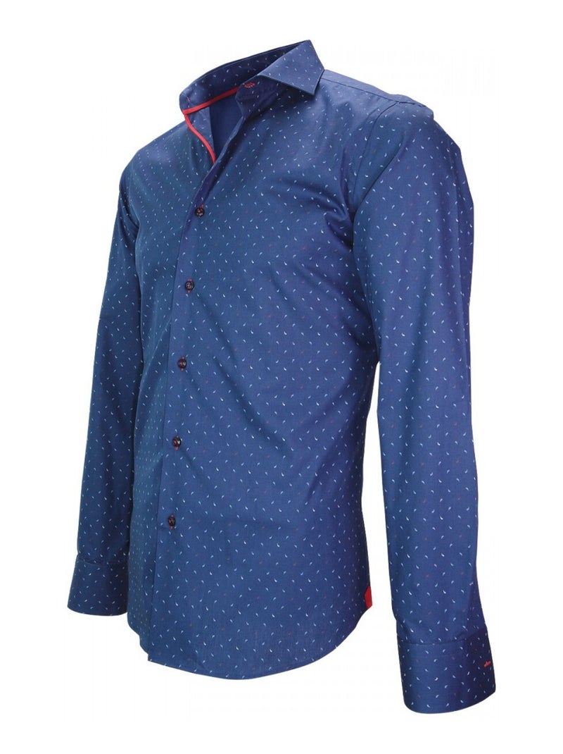 Chemise homme imprimée coupe cintrée GLASGOW Andrew Mac Allister Bleu Rouge - Kiabi