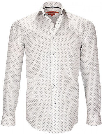 Chemise homme imprimée coupe cintrée KILBURNA Andrew Mac Allister Blanc , 40