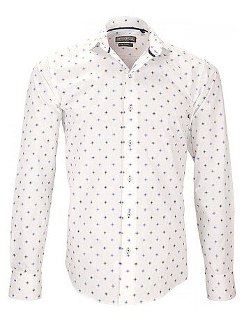 Chemise homme imprimée coupe cintrée LECCE Emporio balzani Blanc , 41