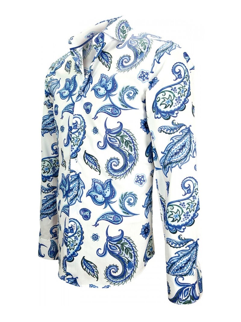 Chemise homme imprimée coupe cintrée PAYSLEY Andrew Mac Allister Bleu - Kiabi