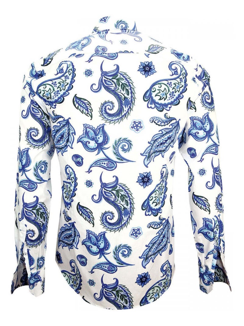 Chemise homme imprimée coupe cintrée PAYSLEY Andrew Mac Allister Bleu - Kiabi