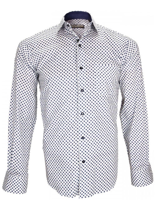 Chemise homme imprimée coupe droite LUIGI Emporio balzani Blanc , 40 - Kiabi
