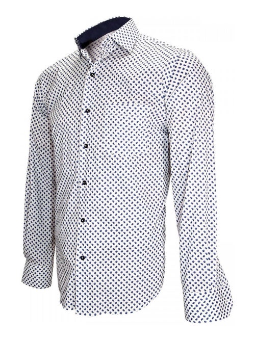 Chemise homme imprimée coupe droite LUIGI Emporio balzani Blanc , 40 - Kiabi