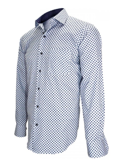 Chemise homme imprimée coupe droite LUIGI Emporio balzani Blanc , 40 - Kiabi