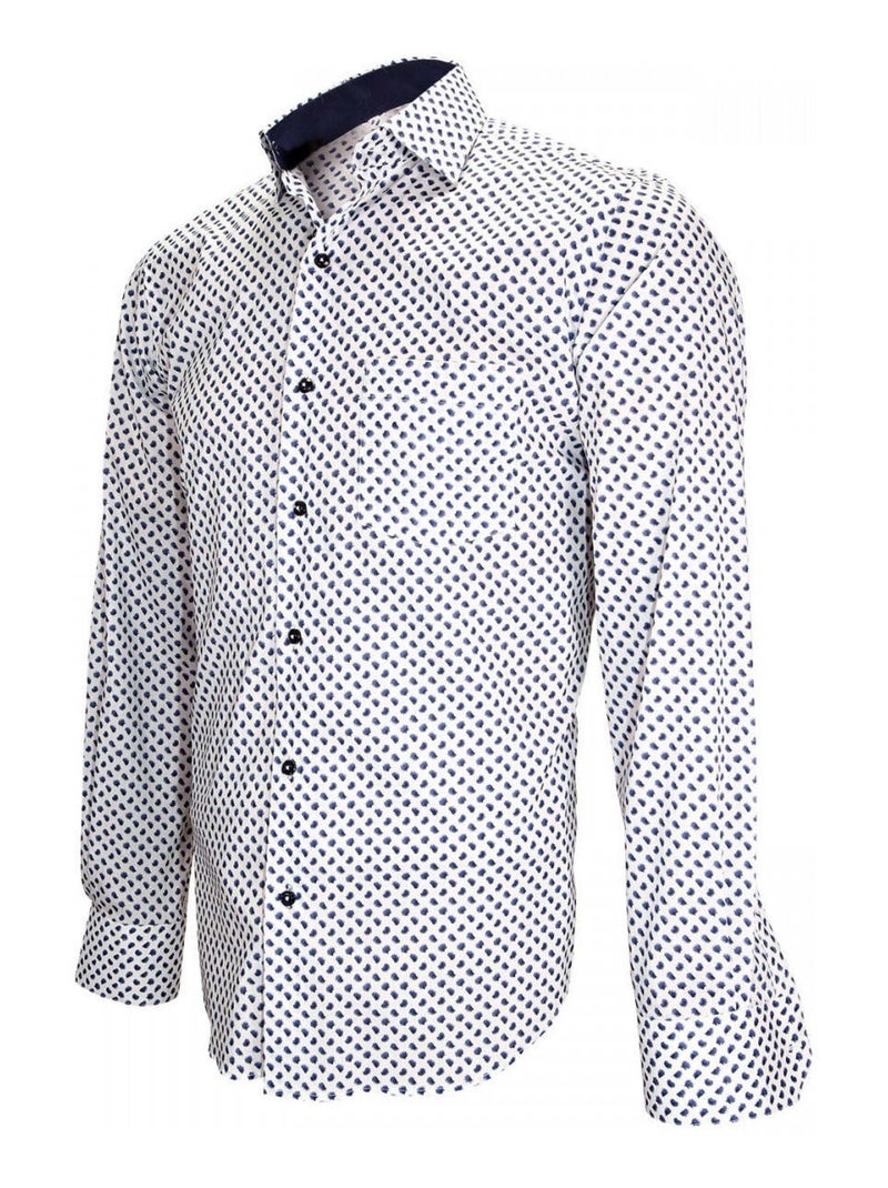 Chemise homme imprimée coupe droite LUIGI Emporio balzani Blanc - Kiabi