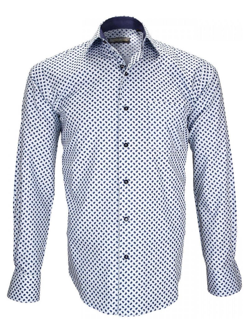 Chemise homme imprimée coupe droite LUIGI Emporio balzani Blanc - Kiabi
