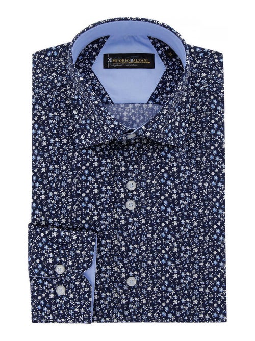 Chemise homme imprimée coupe droite STAMPA Emporio balzani Bleu , 42 - Kiabi